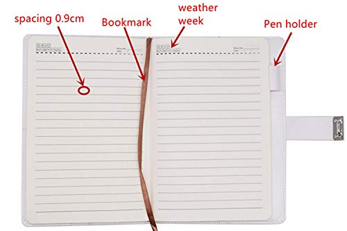Junshop Creative Password Lock Journal Diary Digital Locking Diary Notepad Book Combination Journal Diary With Lock A5 Planner Cover (Style 2) #TOP3