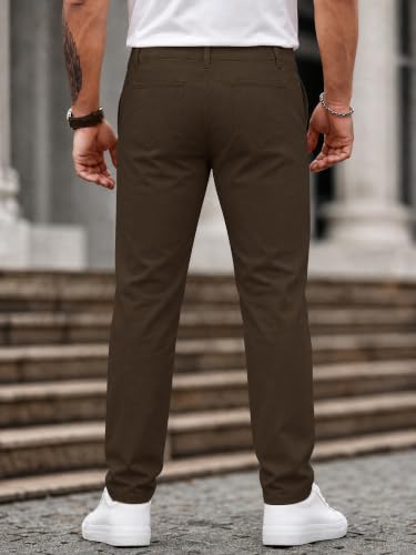 Image of HUNGSON Mens Chinos Dress Pants Slim Fit Stretch Business Casual Golf Work Slacks Trousers