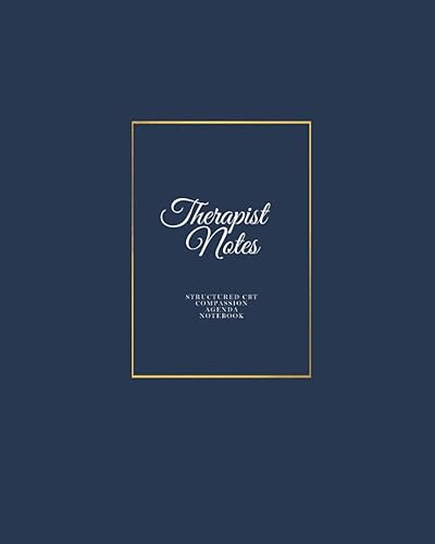 Therapist Notes Structured CBT & Compassion Agenda Notebook Blue and gold