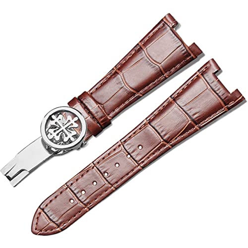 Bracelet montre cuir véritable Patek 5711 marron pour un style chic au quotidien