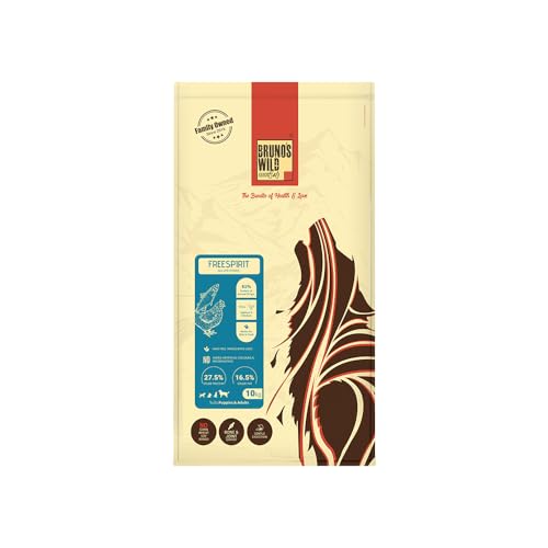 Image of Brunos Dry Dog Food Freespirit - Salmon & Chicken 15Kg (Pack of 1) | Food for All Life Stages | 81% Protein of Animal Origin | with Seaweed & Oats | Supports Digestion, Immunity, Coat & Joint Health
