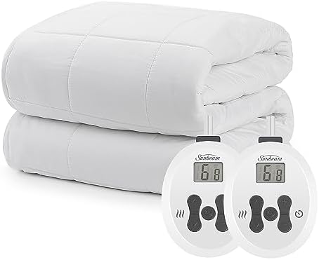 Amazon.com: Sunbeam Restful Quilted Heated Mattress Pad - Full, White :  Home u0026 Kitchen