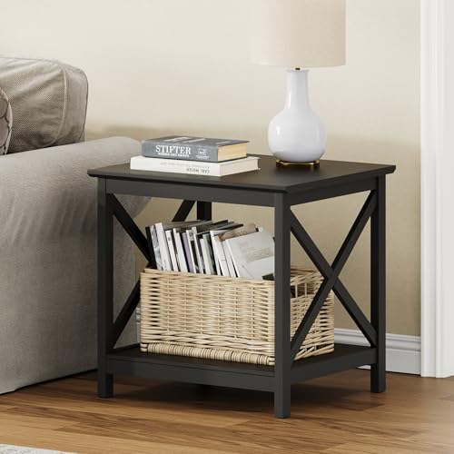 Image of ChooChoo End Table, 24 Inch End Table with 2-Tier Storage Shelf