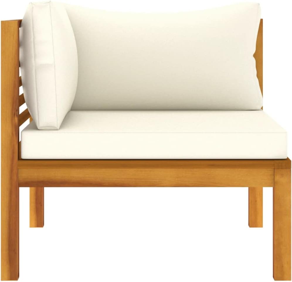 vidaXL Patio Lounge Set 7 Piece, Patio Furniture Set for Outdoor Garden, Sectional Sofa with Cushions, Corner Sofa, Retro Style, Solid Wood Acacia