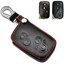 MECHCOS Compatible with Lexus GX460 GS350 GS450h RX350 RX450h ES350 IS250 IS350 CT200h LS460 LS600h LX570 Leather Key Fob Cover Case Keyless Entry Remote Control Protector