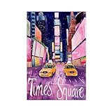 NKALFGH Times Square NYC Affiche sur toile imprimée sur toile 30 x 45 cm