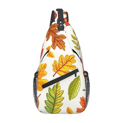 Mochila cruzada ligera estampado hojas para viaje miniatura 1