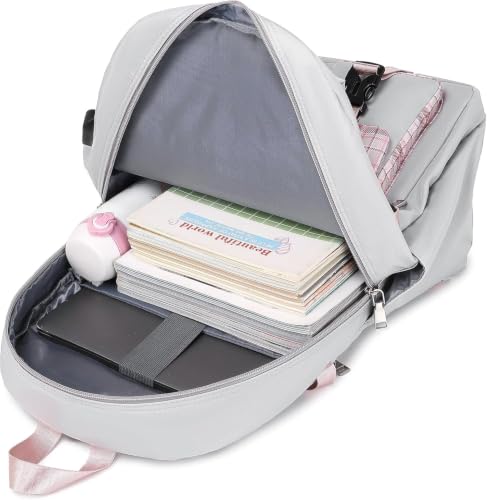 Acmebon Girl Roomy Fashion Laptop Backpack Set Casual Daypack Set for Women Grey by Acmebon - Used condition - Image 4
