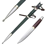 United Cutlery Lord of the Rings Sword of Strider Scabbard & Aragorn Hunting Knife | Officially Licensed LOTR Collectible | Replica from the Film Trilogy | Certificate of Authenticity