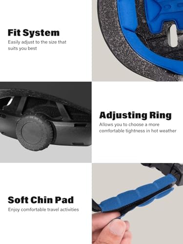 Nocihcass Black Skateboard Helmet,Bike Helmets for Adults Women Man - Commuter, Bike, Skate, Scooter, Longboard & Incline Skating - Shock-Absorbing, Highly-Protective & Premium Ventilation — view 3
