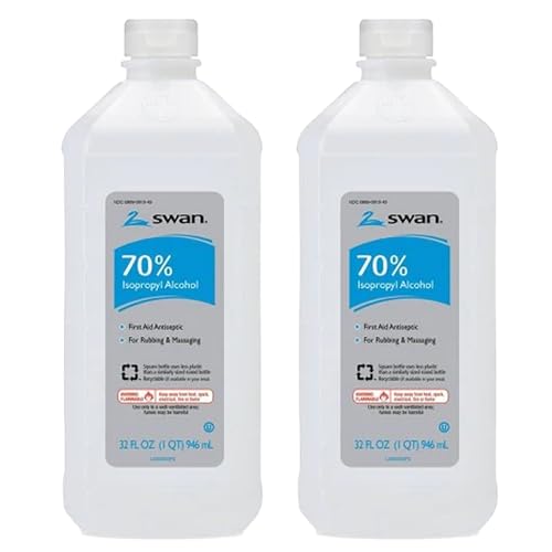 Swan 70% Rubbing Alcohol, 32 Fl oz (Pack of 2)