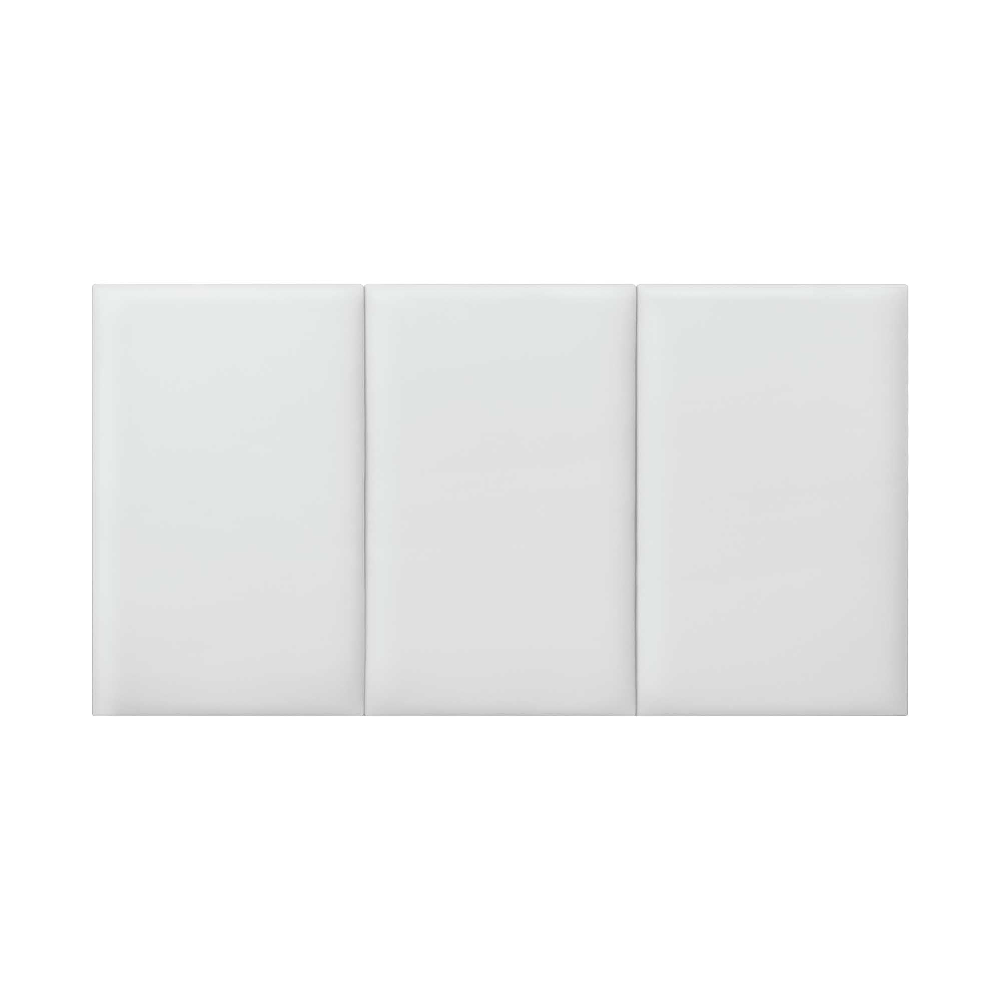 DHOME Cabecero Tapizado Polipiel Premium Antimanchas Diseño Modular Vertical Autoadhesivo Cabezal Cama Dormitorio Acolchado (Blanco, 110cm, Altura 80cm, x3)