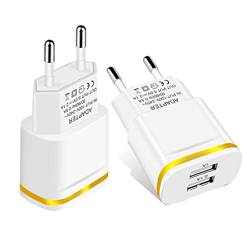 Stecker für USB Ladekabel,USB Adapter Steckdose,USB Stecker,USB Ladegerät,Für 13/12/11/ X/8/8 Plus, Galaxy S9/S9 Plus/S8/S8 Plus und Weitere USB-Anschluss Geräte,2PCS Cover