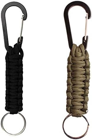 YALIHAIXIA 2 Pcs Outdoor Keychain Paracord Key Chain Paracord Keyring Braided Paracord Lanyard with Snap Hook Carabiner Clips for Outdoor Survival Camping Hiking for Outdoor Boys Girls Men Women
