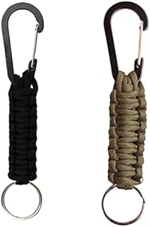 YALIHAIXIA 2 Pcs Outdoor Keychain Paracord Key Chain Paracord Keyring Braided Paracord Lanyard with Snap Hook Carabiner Clips for Outdoor Survival Camping Hiking for Outdoor Boys Girls Men Women