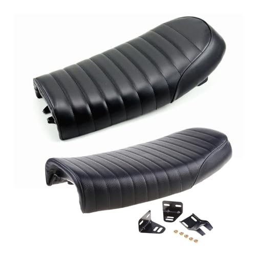 Selle de moto rétro pour balade urbaine en CG125 siège plat en cuir confortable