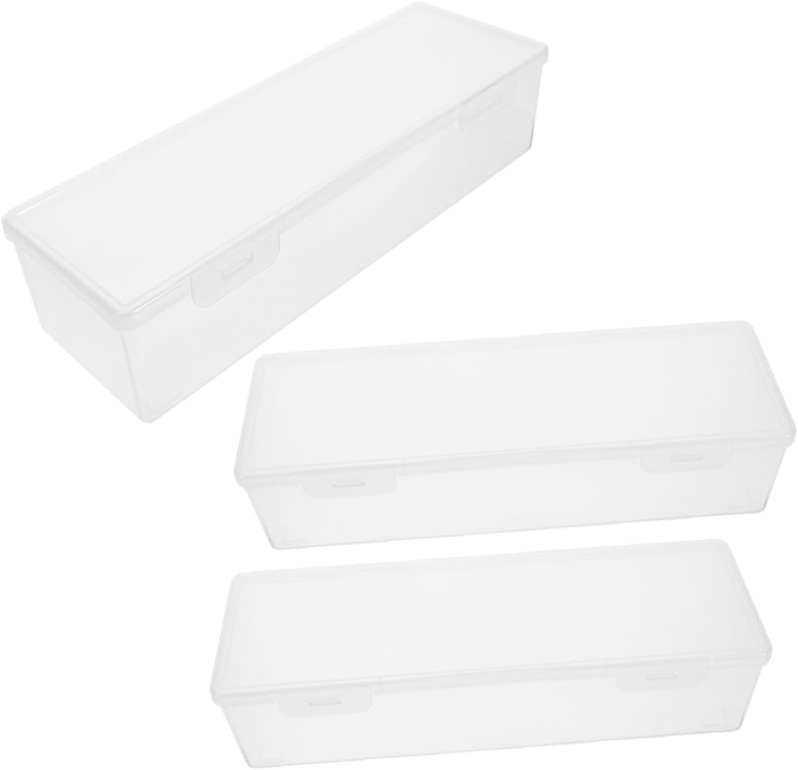 3pcs Crisper Box Food Storage Lids Airtight Spaghetti Container Noodles Pantry Fridge Organizer