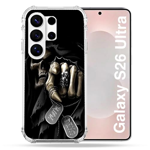 Coque Samsung S26 Ultra Tete de Mort protection blindée rigide noir