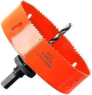 125mm Wood Hole Saw, Extra Solid HSS Bi-Metal Drill Bit Circle Cutter for Drywall, Plywood, Fiberboard and Pipe Vent