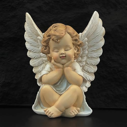 Figura Ángel Decorativa de Resina 4.05x3.62x4.88 in miniatura 5