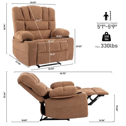Sillón ergonómico reclinable marrón con masaje miniatura 2