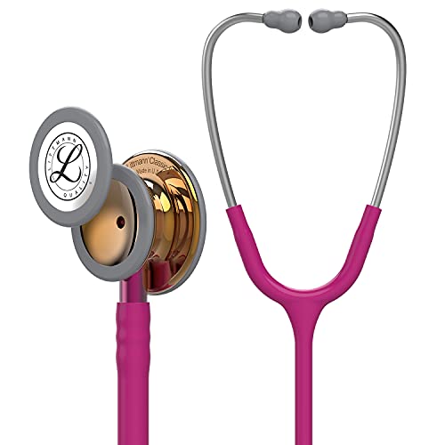 Image of 3M Littmann Classic III Monitoring Stethoscope, 5647, Limited Edition, More Than 2X as Loud*, Weighs Less**, Stainless Steel High Polish Copper Chestpiece, 27 inch Raspberry Tube, Pink Stem