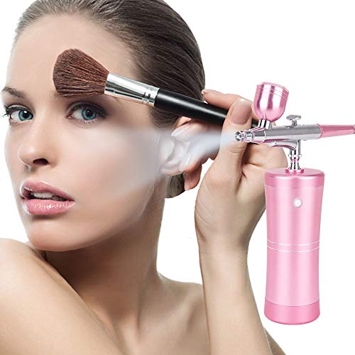 Airbrush Kit, Titoe Portable Handheld Mini Airbrush Compressor Set Kit With Air Brush Spray Gun For Makeup, Cake Decoration, Model Coloring, Manicure, Tattoo, Art Drawing （Pink) #TOP3