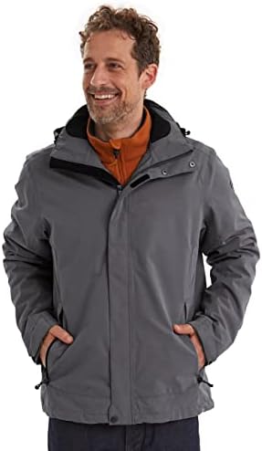 Killtec Funktionsjacke Herren Xenios - Herrenjacke mit abzippbarer Kapuze - leichte Übergangsjacke - Outdoorjacke für Männer - 100% wasserdicht und atmungsaktiv, anthrazit, S
