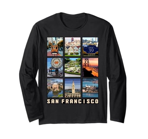 San Francisco California Souvenir rétro Vintage Manche Longue