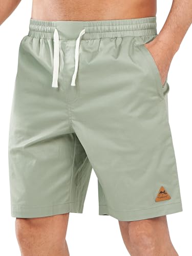 NORTHYARD Mens Casual Cotton Shorts 9 Inch Hybrid Golf Work Board Shorts with Zipper Pockets Quick Dry LODENFROST XL