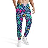 INTIGREEN 80s 90s Mens Jogger Workout Athletic Sweatpants Vintage Neon Outfit Funny Long Pants(80s-1-M)