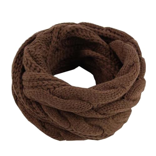 Bufanda Loop Bufanda acolchada Babero Lana Invierno Punto Calor Círculo Mujer Bufanda Invierno Cape Mujer, café, Talla única