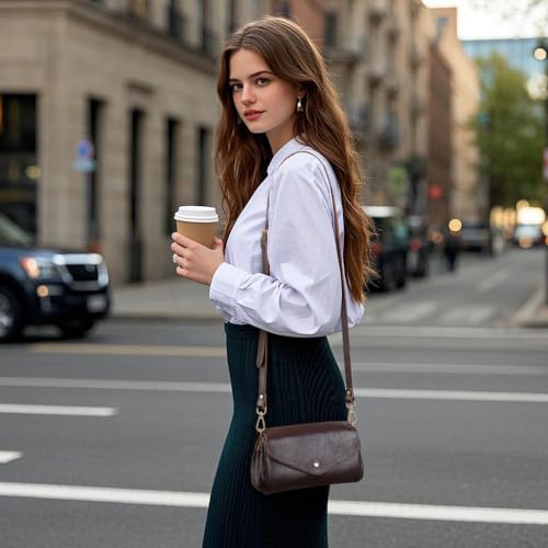 Small Genuine Leather Crossbody Bags for Women Travel Cell Phone Purse Mini Messenger Bag Wallet Clutch2