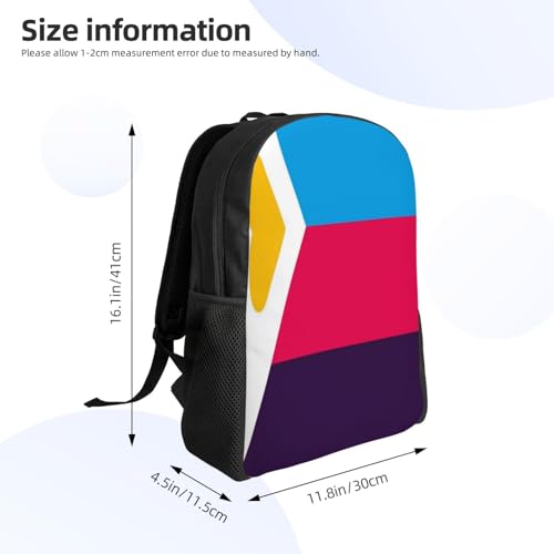 Polyamory LGBT Pride Lesbian Gay Rainbow Backpack Simple Leisure Travel Backpack Outgoing Daypack 16 inch3