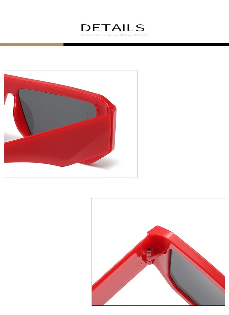 AUGEN Moderne rechteckige Kunststoff-Sonnenbrille, Unisex, UV400-geschützt, Größe L (187)
