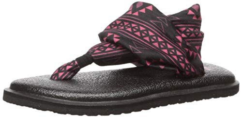 Sanuk Kids Girl's Lil Yoga Sling 2 Prints Sandal, san Juan Black/ Pink