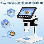 4.3" Microscope numérique pour adultes, SKYEAR Microscope de pièces 1000X Amplification avec 8 Ajustable LED Remplir les lumières, USB Microscope pour Windows/MacOS, Fournitures de collection de pièces-Blanc