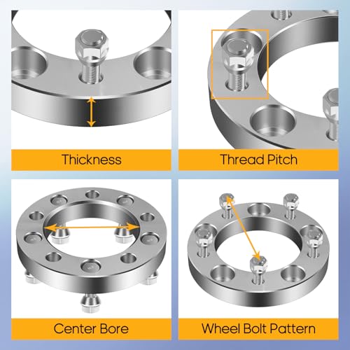 OCPTY 5x5.5 Wheel Spacers 5 Lug 1 inch Real Forged Spacers with 1/2" ThreadSize 108mm Hub Bore fits 1990-1993 for D150 2PCS by OCPTY - Used condition - Image 3