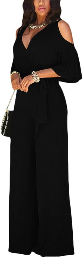 Mono De Vestir Para Mujer SUNNSEAN - Manga Corta, Con Cinturón De Lazo, Tallas Grandes, Poliéster Elástico, Verano