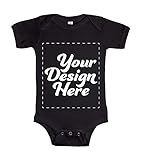 APPARELYN Custom Baby Bodysuit Design Your Own Bodysuit Add Print Text or Image Personalized Ultra Soft Cotton Baby Boy & Girl One-Piece | Black (3-6m)
