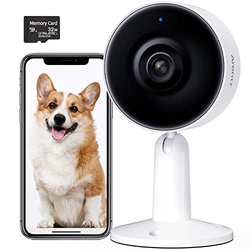 Telecamera per cani Telecamera di sorveglianza Arenti Telecamera per cani da interno con app Telecamera per animali domestici WiFi 2.4 GHz Visione notturna 1080P HD 2-Way-Audio Pet Security Camera 32G