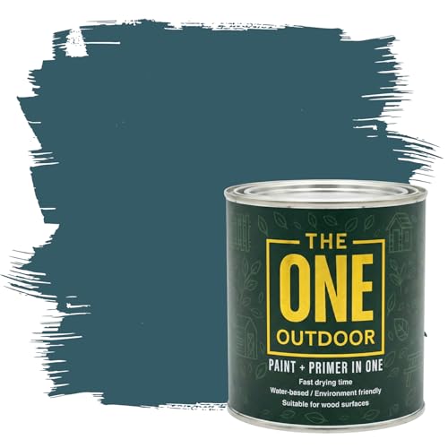 THE ONE Outdoor Paint - Teal, 1 Litre | Durable Exterior Paint for Wood, Metal & Masonry | Weather Resistant Finish