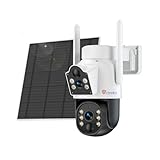 【ダブルカメラ】Ctronics 防犯カメラ 屋外 ソーラー 6Wソーラーパネル 9600mAh 電源不要 配線不要 30mナイトカラー スマホ・PC対応 声光威嚇 FTP対応 人体検知＋PIR 警報通知 5DBi高性能アンテナー 家族共有 PTZ 355°/90° 128GB Mirco SDカード/クラウドストレージ 双方向通話 防犯ステッカー付属(2.4GHz Wi-Fi)