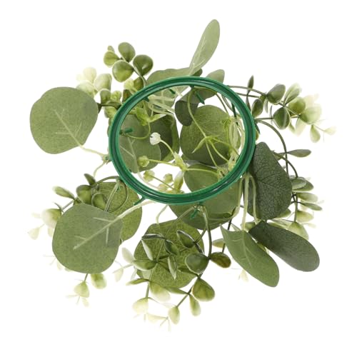 MAGICLULU Artificial Eucalyptus Candle Wreath Decorative Party Ring with Faux Gypsophila for Table Centerpiece All Year Home Decor for Weddings Holidays and Gatherings