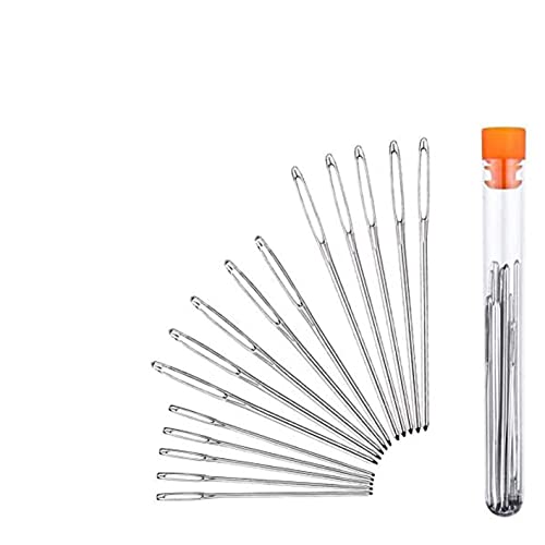Lot de 12 aiguilles à gros chas émoussées pour tricoter, tapisserie, broderie, loisirs créatifs, tailles assorties Cover