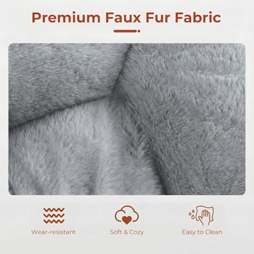 Sillón plegable tipo peluche gris miniatura 4