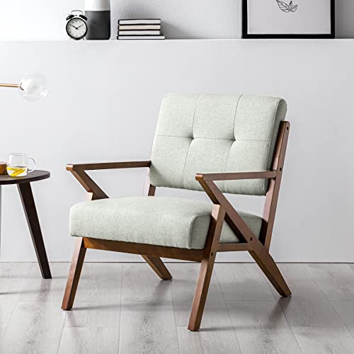 Retro Holzsessel Wohnzimmer Gepolsterter Sessel mittelalterlicher Holzsessel mit Armlehne, Armsessel aus Holz gepolsterter Akzentstuhl für Empfang Schlafzimmer Balkon (Grau) Cover