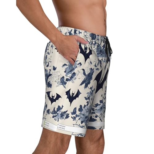 Bat Pattern Print Men's Beach Pants Lightweight Quick-Dry Swim Pants with Mesh Lining for Men3