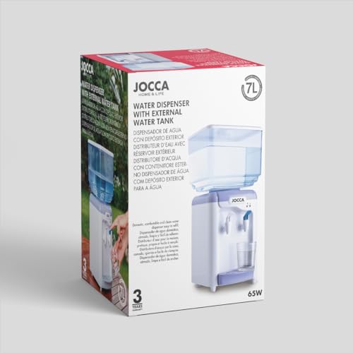 Jocca Wasserspender mit 7 Liter Tank, Kühlsystem 10-15°C, BPA-frei, Weiß-Lila