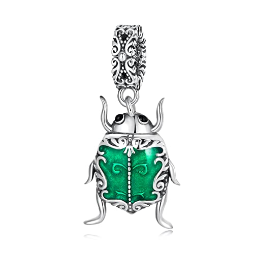 Colgante elfo escarabajo plata ley 925 con acabados artesanales para collares exclusivos